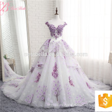 China Lixury Purple Tiered encaje Taobao vestidos de novia vestido de novia